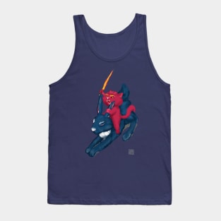 vivamagenta's cat-rider on blueriver rabbit Tank Top